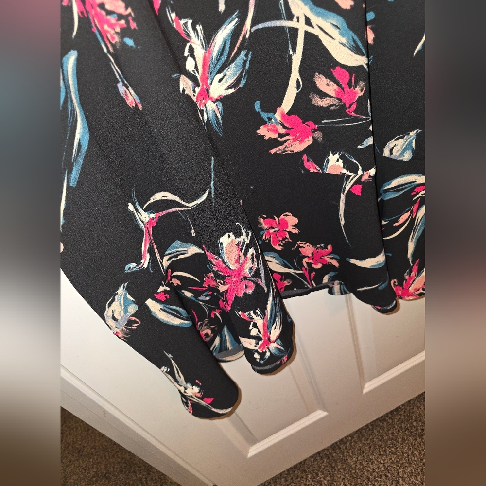 Leith Floral Shift Dress Black Size L NWT - Picture 3 of 7